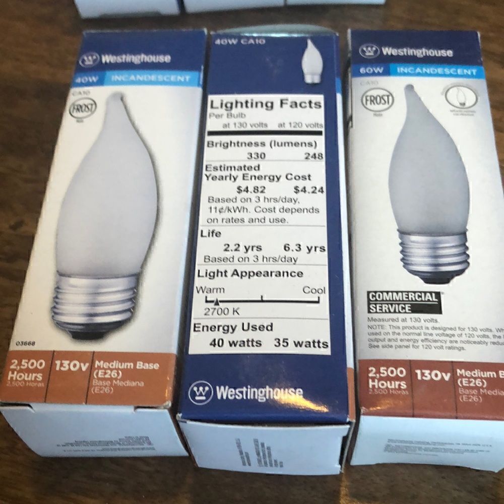 Westinghouse Decorative Flame Tip, 40 Watt, 130V, Frosted